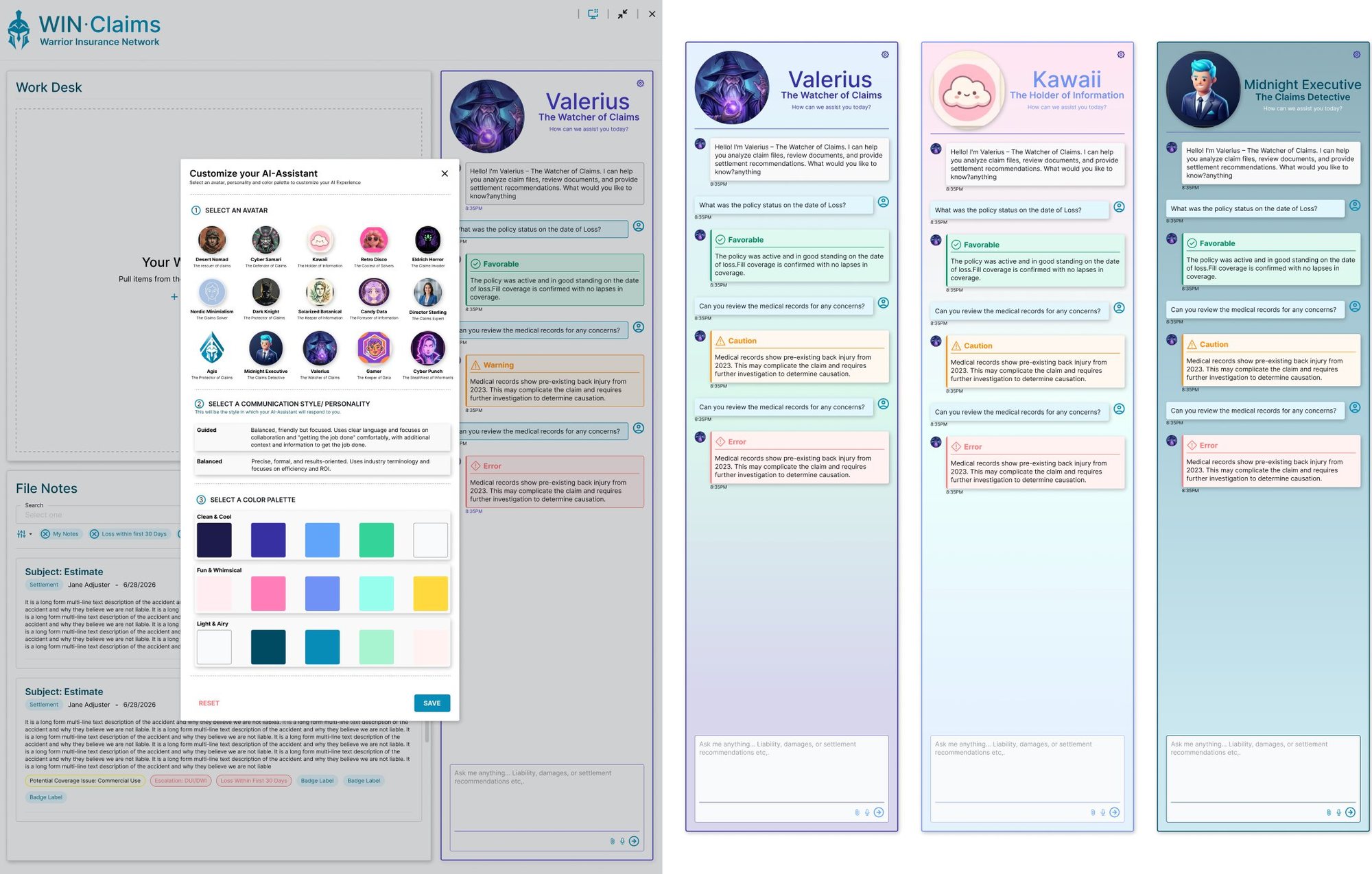 Customize your AI-Assistant — avatar, personality and palette